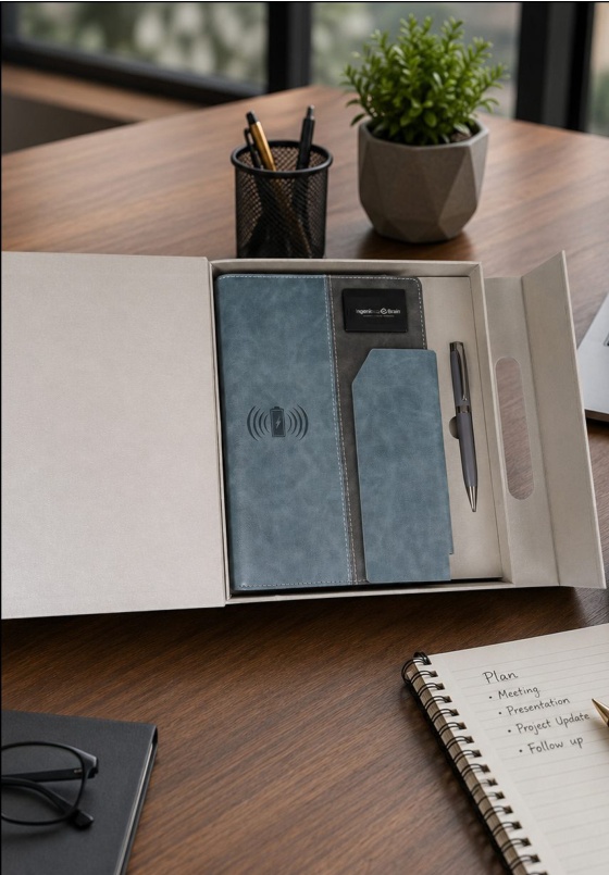 V-19 Nordic Grey Dual-Tone Power Bank Diary